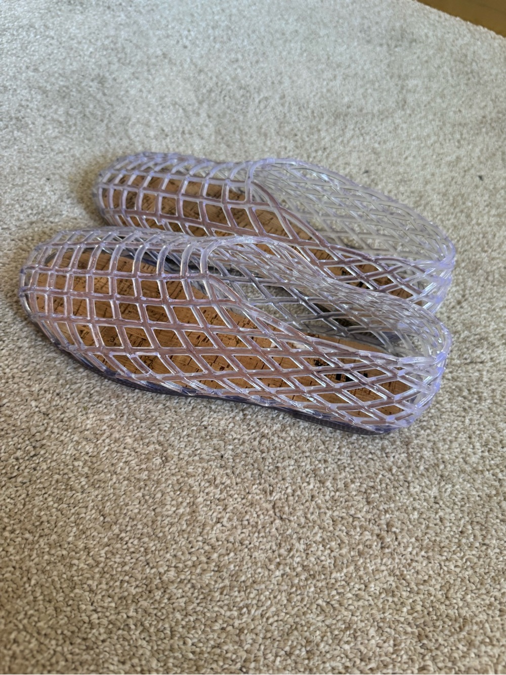 MIA Lavender Clear Lattice Jelly Slide Mules